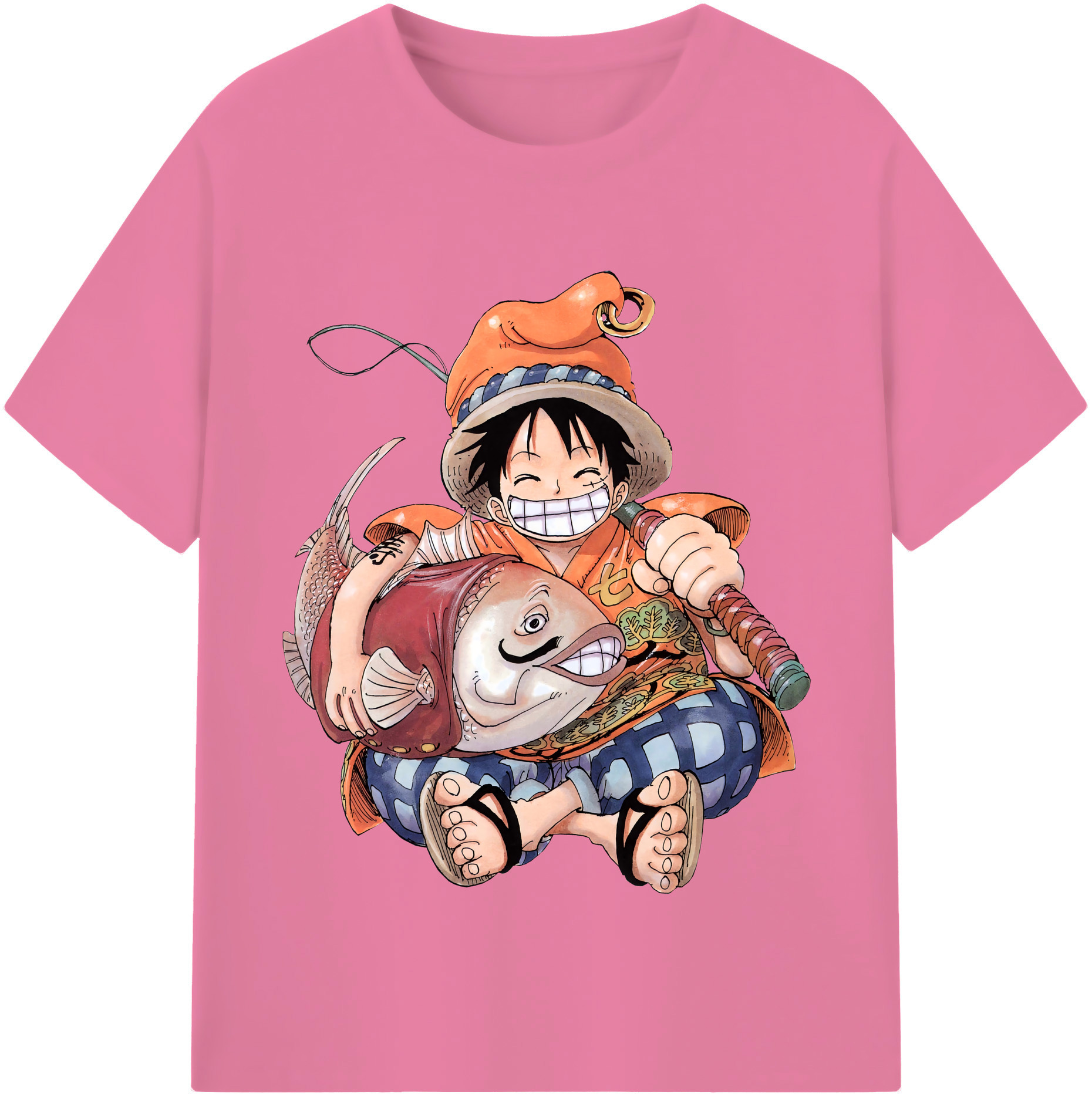 ワンピース モンキー・D・ルフィ ONE PIECE Monkey D. Luffy 綿100％半袖Tシャツ（フロントプリント）